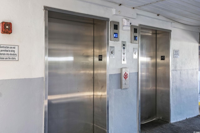 interior space featuring elevator