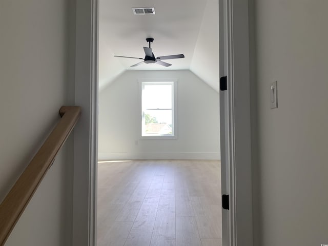 144 Sago Palm Dr, Myrtle Beach, SC 29579 - additional living space with ceiling fan, lofted ceiling, and wood finished floors
