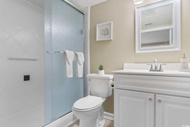 501 S Ocean Blvd Unit 1006, North Myrtle Beach, SC 29582 - bathroom with a stall shower, toilet, and vanity