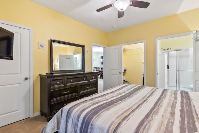 6253 Catalina Dr Unit 713, North Myrtle Beach, SC 29582 - bedroom with a spacious closet, carpet, a closet, and a ceiling fan