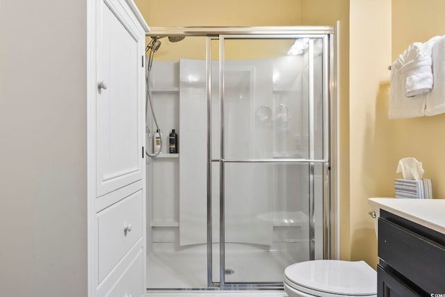 6253 Catalina Dr Unit 713, North Myrtle Beach, SC 29582 - bathroom with a stall shower, toilet, and vanity
