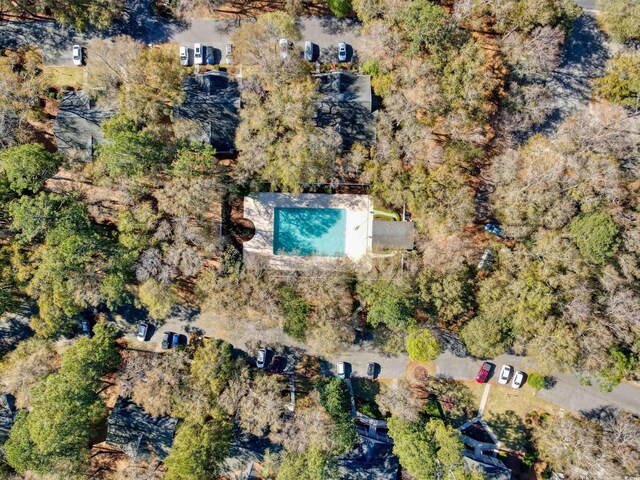 aerial view of a pool