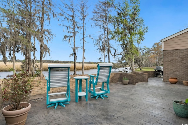 view of patio with area for grilling