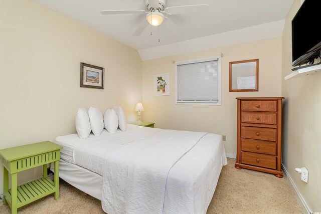 5905 S Kings Hwy Unit 439-B, Myrtle Beach, SC 29577 - bedroom featuring light colored carpet, baseboards, and a ceiling fan