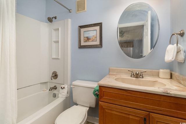 5905 S Kings Hwy Unit 439-B, Myrtle Beach, SC 29577 - full bathroom with shower / bath combo with shower curtain, toilet, visible vents, and vanity