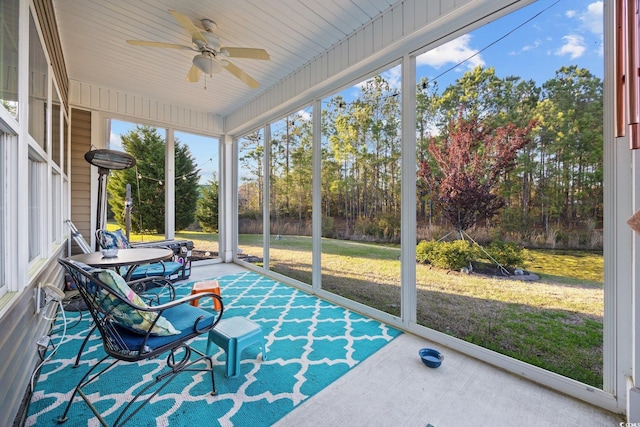 1112 Raven Cliff Ct, Conway, SC 29526 - unfurnished sunroom featuring a ceiling fan