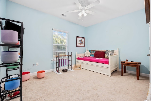 1112 Raven Cliff Ct, Conway, SC 29526 - carpeted bedroom with baseboards and a ceiling fan