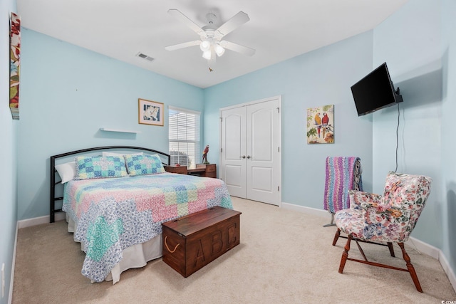 1112 Raven Cliff Ct, Conway, SC 29526 - carpeted bedroom featuring a closet, baseboards, and a ceiling fan