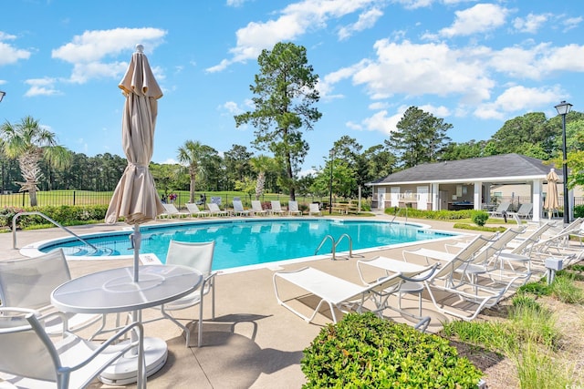 1112 Raven Cliff Ct, Conway, SC 29526 - community pool with a patio and view of scattered trees