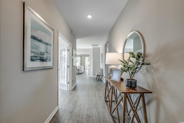 5504 Shelly Lynn Dr, Myrtle Beach, SC 29579 - hall with baseboards, wood finished floors, and visible vents