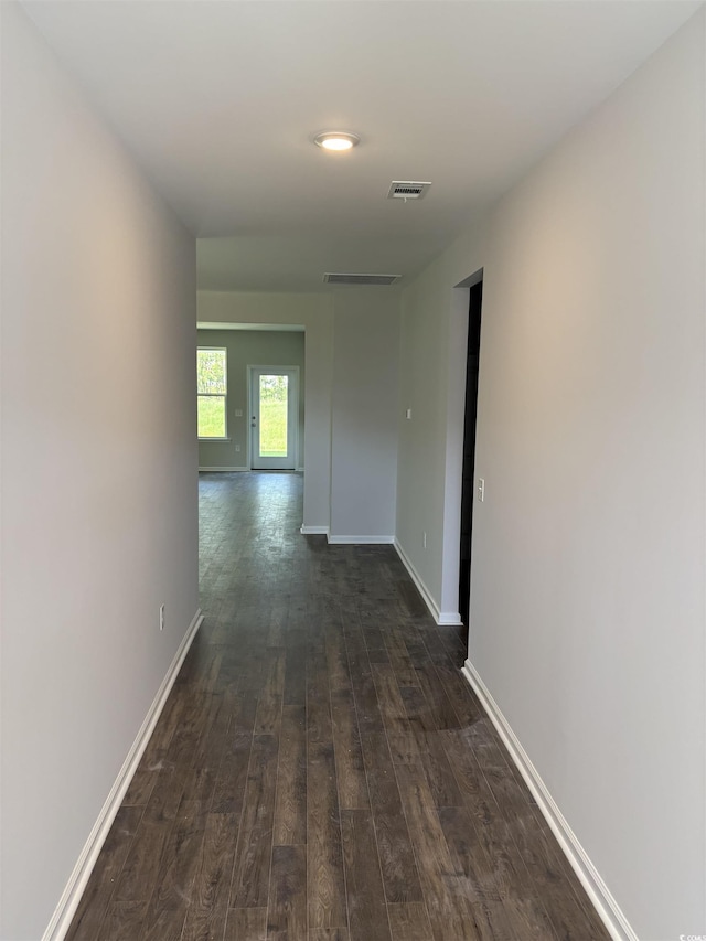 5504 Shelly Lynn Dr, Myrtle Beach, SC 29579 - corridor featuring dark wood-style flooring, baseboards, and visible vents