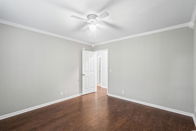 4195 Wrens Xing, Little River, SC 29566 - unfurnished room featuring ornamental molding, wood finished floors, ceiling fan, and baseboards