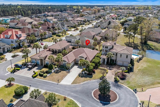 drone / aerial view with a residential view