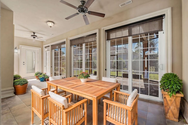 sunroom with visible vents