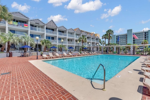 6803 N Ocean Blvd Unit 203, Myrtle Beach, SC 29572 - pool featuring fence and a patio area