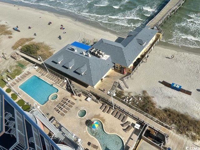 3500 N Ocean Blvd Unit 1203, North Myrtle Beach, SC 29582 - drone / aerial view of expansive beach and a pool area