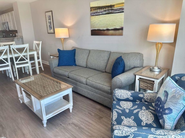 3500 N Ocean Blvd Unit 1203, North Myrtle Beach, SC 29582 - living area with wood finished floors and baseboards