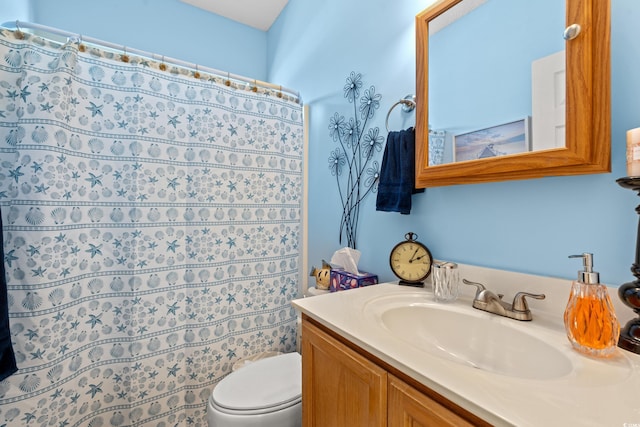 542 Sand Ridge Rd, Conway, SC 29526 - bathroom featuring vanity, toilet, and a shower with shower curtain
