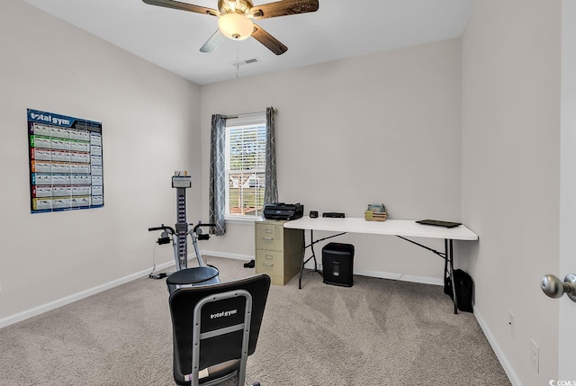 508 Loblolly Ln, Loris, SC 29569 - carpeted office space with ceiling fan and baseboards