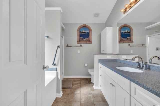 308 Dendy Ct, Myrtle Beach, SC 29579 - full bathroom with a shower, baseboards, vanity, and toilet