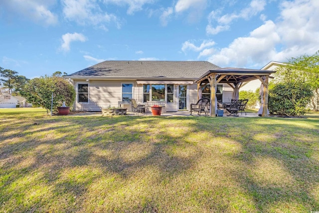 308 Dendy Ct, Myrtle Beach, SC 29579 - back of property featuring a gazebo, a yard, and a patio