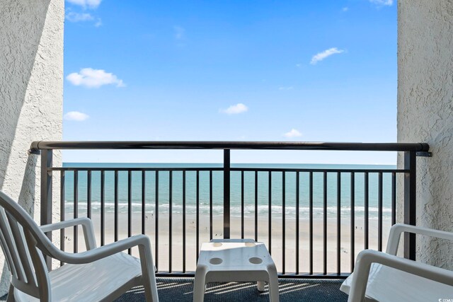 6804 Ocean Blvd N Unit 1529, Myrtle Beach, SC 29572 - balcony with a water view and a beach view