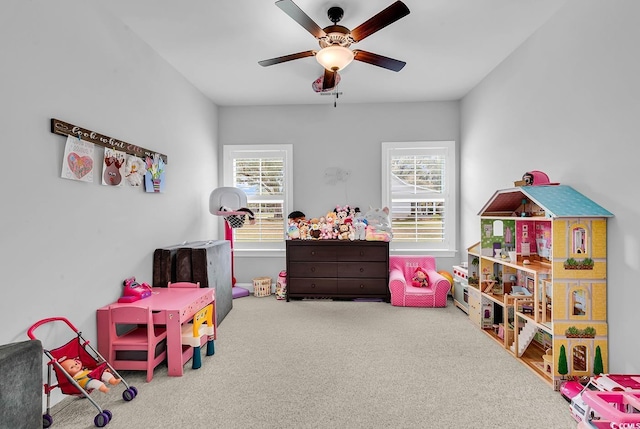 529 Oak Lawn Rd, Georgetown, SC 29440 - recreation room featuring a ceiling fan and carpet