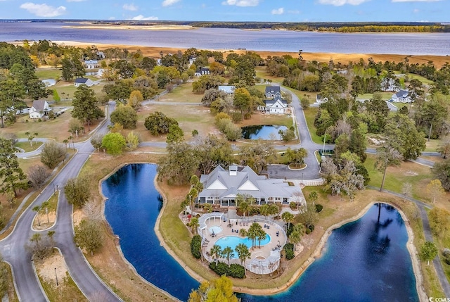 529 Oak Lawn Rd, Georgetown, SC 29440 - birds eye view of property featuring a water view and a residential view