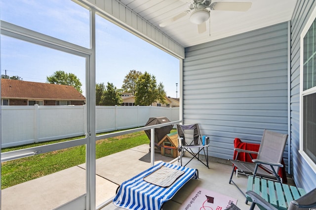 361 Rycola Cir, Myrtle Beach, SC 29575 - sunroom / solarium featuring a ceiling fan