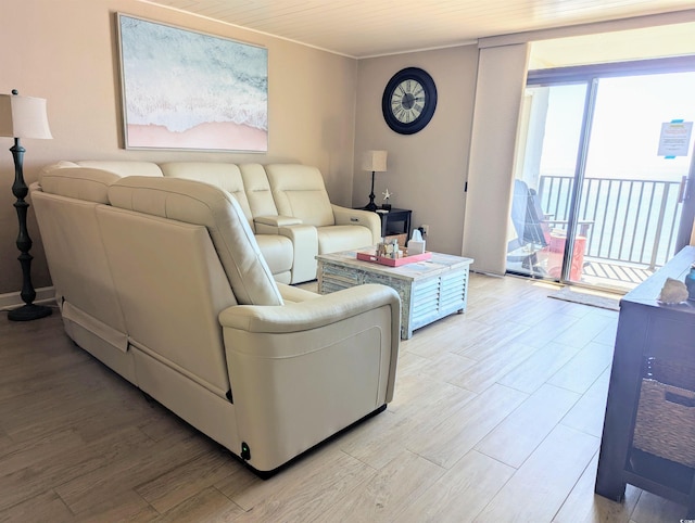 living room with light wood-style floors