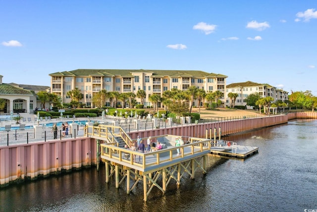 2180 Waterview Dr Unit 1024, North Myrtle Beach, SC 29582 - view of dock featuring a community pool and a water view