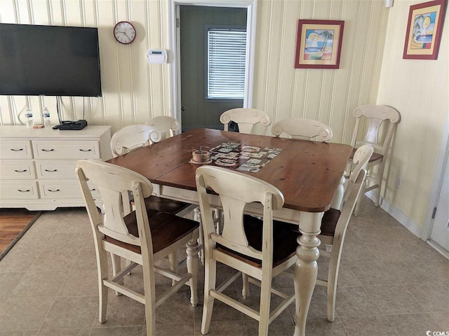 view of tiled dining room