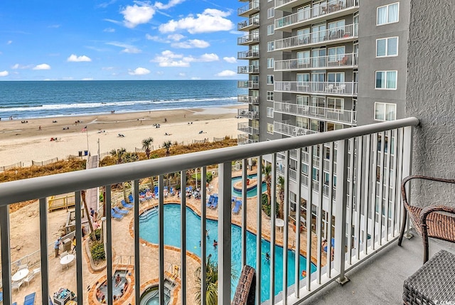 161 Sea Watch Dr Unit 614, Myrtle Beach, SC 29572 - balcony featuring view of water and beach and view of pool