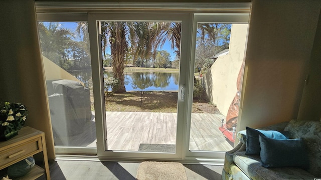 5 Gate 1 Unit 5, Calabash, NC 28467 - entryway with a water view and wood finished floors