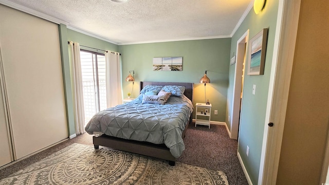 5 Gate 1 Unit 5, Calabash, NC 28467 - bedroom featuring carpet floors, ornamental molding, a textured ceiling, and baseboards