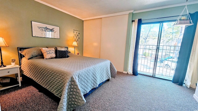 5 Gate 1 Unit 5, Calabash, NC 28467 - carpeted bedroom featuring ornamental molding, a closet, baseboards, and access to outside