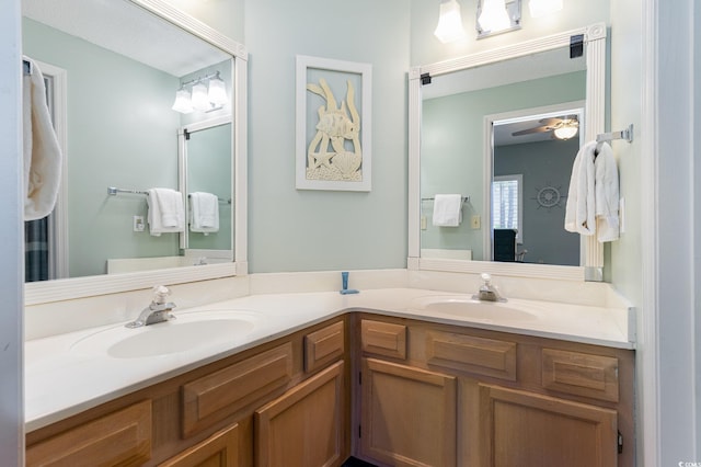 bathroom with double vanity