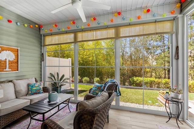 212 Machrie Loop Unit D, Myrtle Beach, SC 29588 - sunroom with an outdoor living space and a ceiling fan