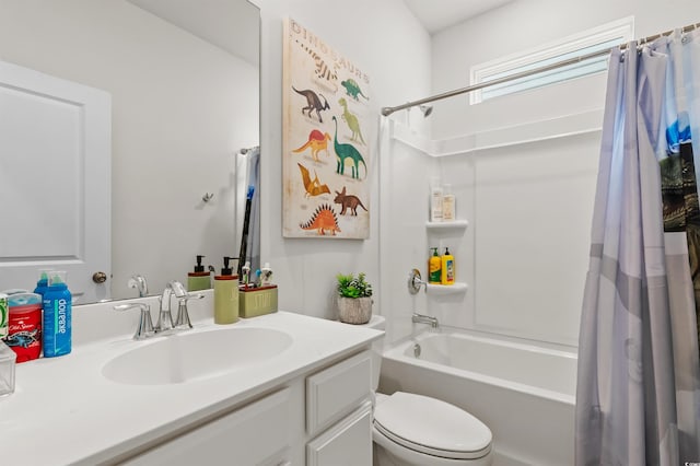 1176 Harbison Cir, Myrtle Beach, SC 29579 - bathroom featuring shower / bath combo, vanity, and toilet
