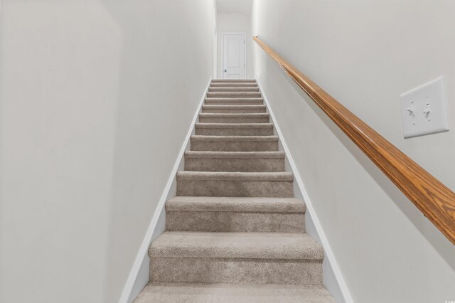 1176 Harbison Cir, Myrtle Beach, SC 29579 - staircase with baseboards and carpet floors