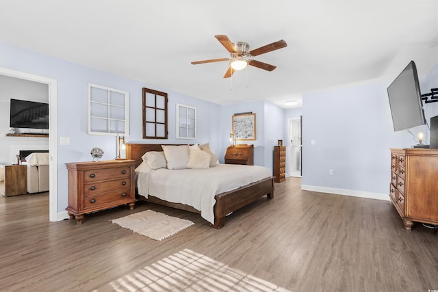 160 Shipmaster Ave, Pawleys Island, SC 29585 - bedroom featuring wood finished floors, baseboards, and ceiling fan