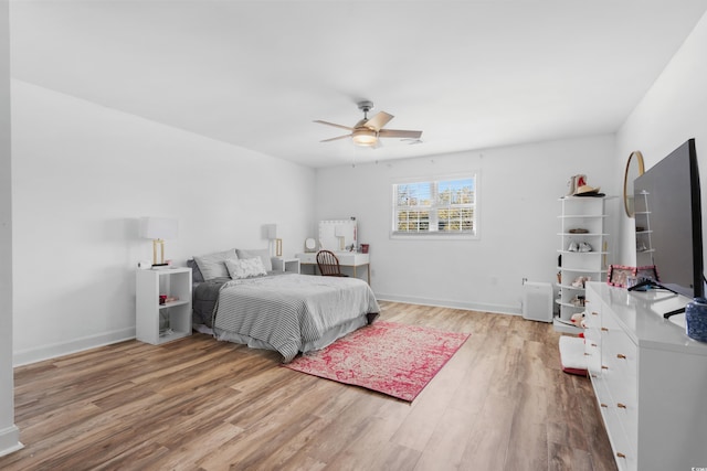 160 Shipmaster Ave, Pawleys Island, SC 29585 - bedroom featuring light wood-type flooring, ceiling fan, and baseboards