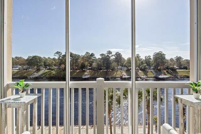 2180 Waterview Dr Unit 733, North Myrtle Beach, SC 29582 - unfurnished sunroom featuring a water view