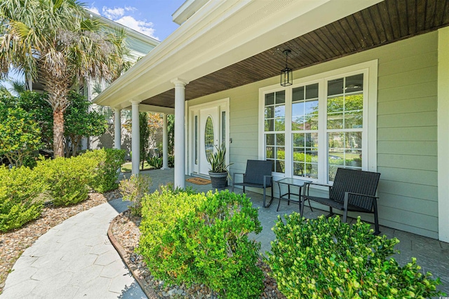 view of patio featuring covered porch