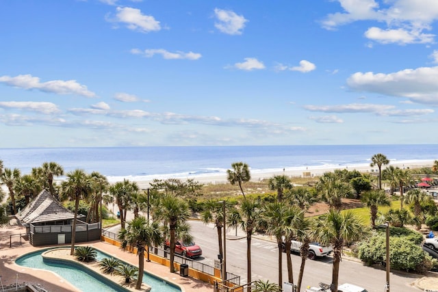 6900 N Ocean Blvd Unit 404, Myrtle Beach, SC 29572 - community pool with a view of the beach, a water view, and fence