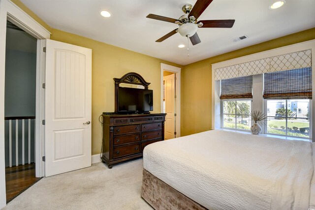 4850 Cantor Ct Unit 202, North Myrtle Beach, SC 29582 - bedroom featuring recessed lighting, carpet floors, and ceiling fan