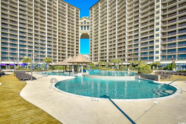 4850 Cantor Ct Unit 202, North Myrtle Beach, SC 29582 - community pool featuring a gazebo and a patio