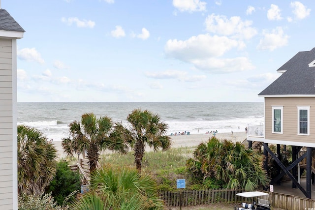 412 Seaside Dr S, Surfside Beach, SC 29575 - water view featuring nearby beach and fence