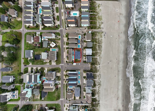 412 Seaside Dr S, Surfside Beach, SC 29575 - aerial view of property and surrounding area with expansive beach and nearby suburban area