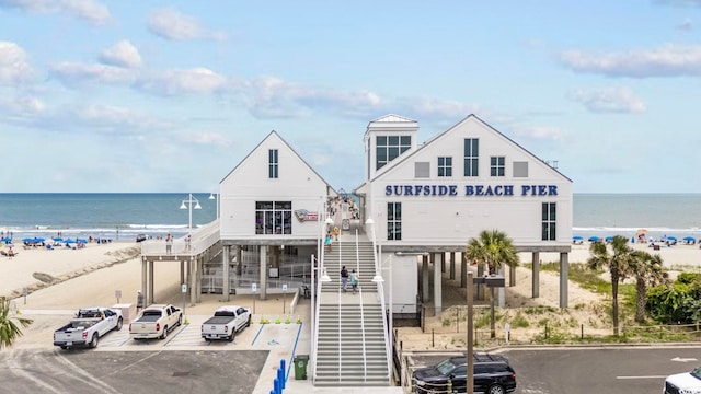 412 Seaside Dr S, Surfside Beach, SC 29575 - water view with stairs and local beach